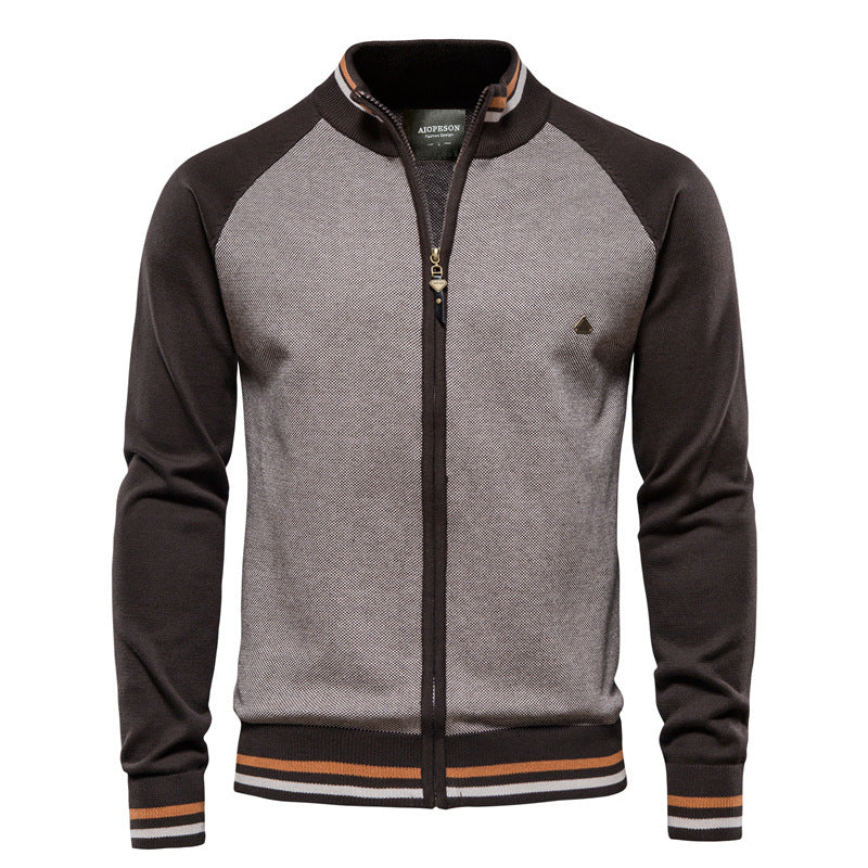 Ravello – Zip Knit Cardigan With Stand Collar