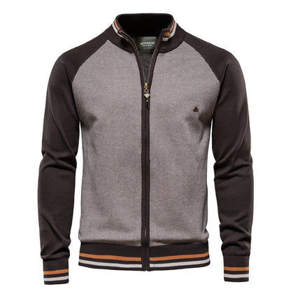 Ravello – Zip Knit Cardigan With Stand Collar