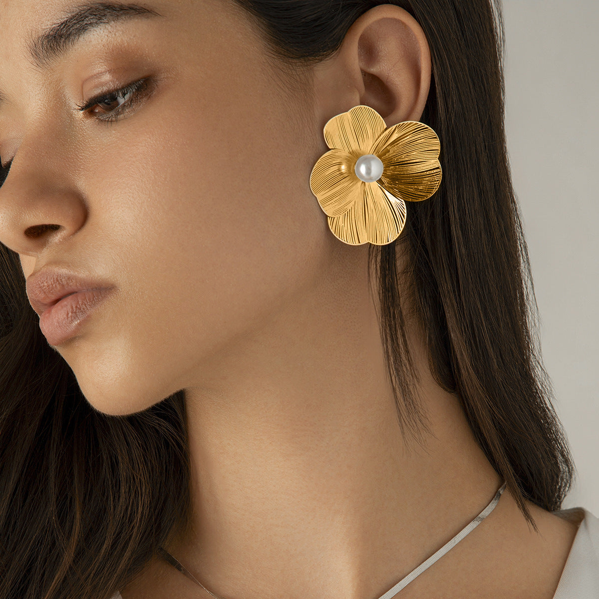 Leaf Flower Sweet Cool Wind Imitation Earrings
