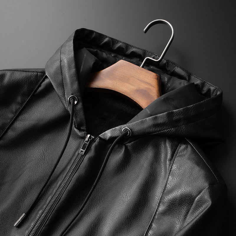 Parker Hooded Leather Jacket