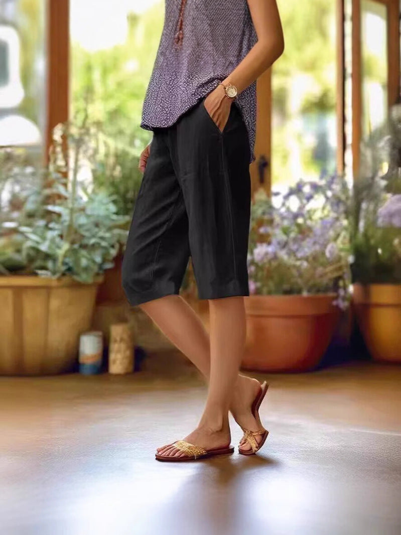 Alicera – Relaxed Pocket Knee Length Pants Women