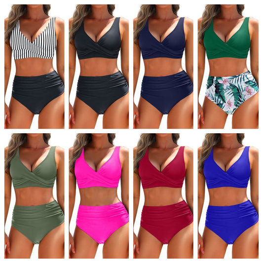 Dahlia | Figure-Shaping Women’s Bikini Set with Supportive Top and High-Waisted Swim Shorts for Flattering Beach Swimwear | Swimsuits