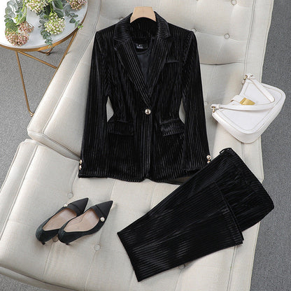 Grace | Women’s Casual Tailored Suit Set with Long Blazer