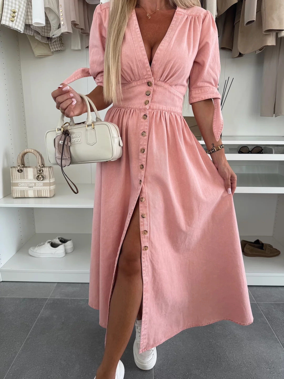 Jacaranda - Button Midi Dress