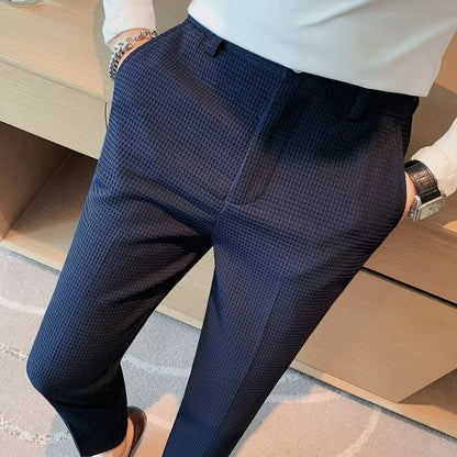 Oliver | Men Textured Slim Fit Dress Trousers