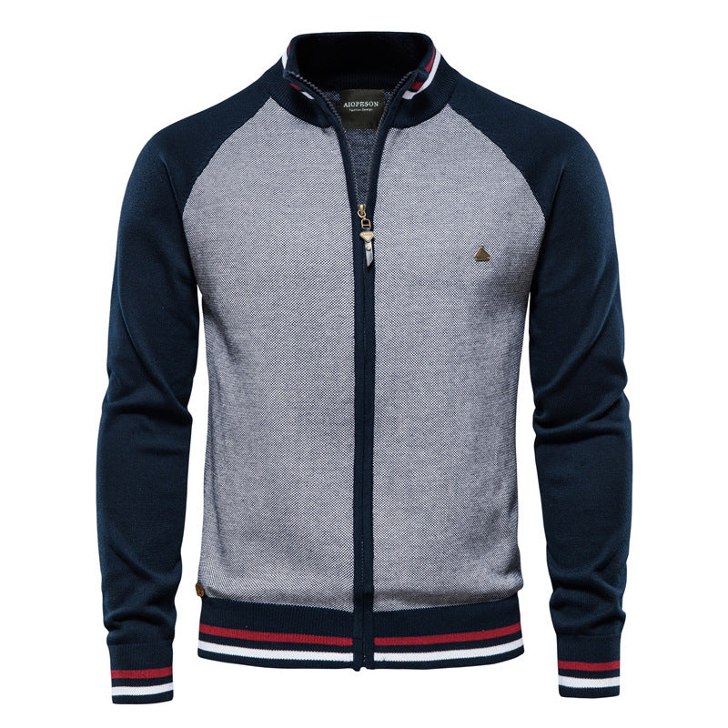Ravello – Zip Knit Cardigan With Stand Collar