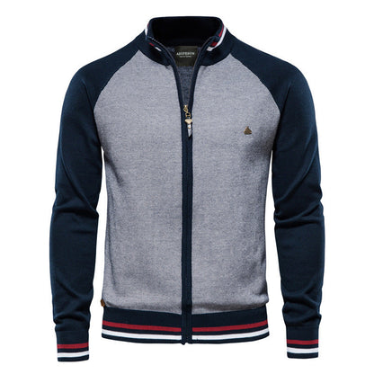 Ravello – Zip Knit Cardigan With Stand Collar