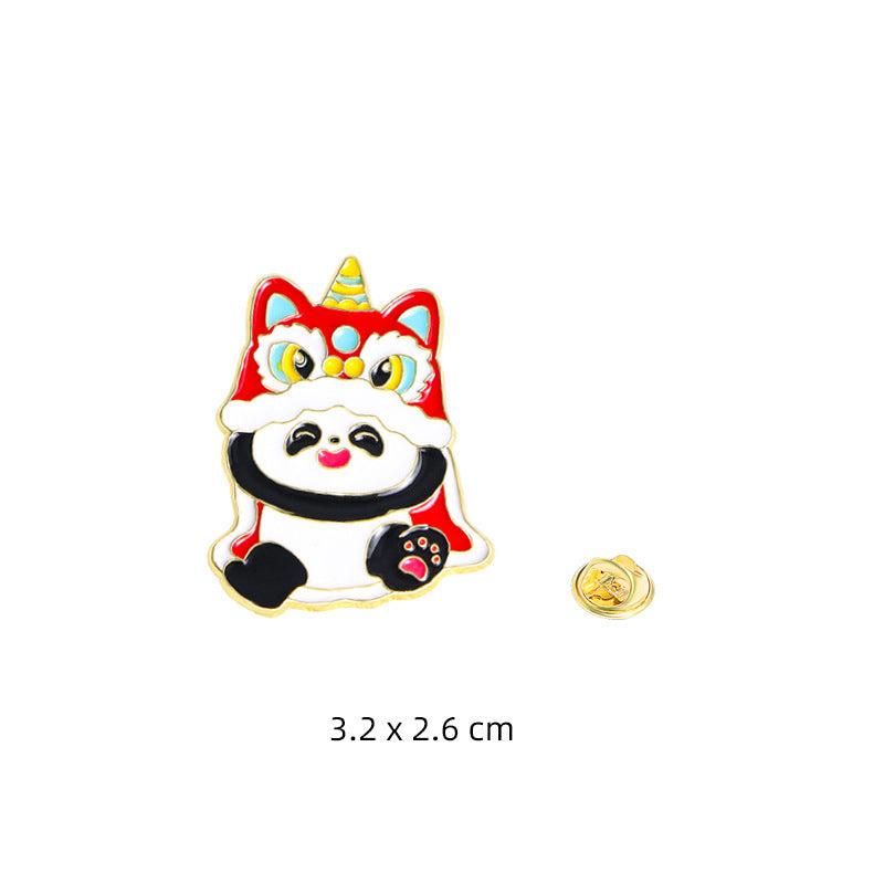Panda Flower Brooch Cute Gift Badge Cartoon Brooches