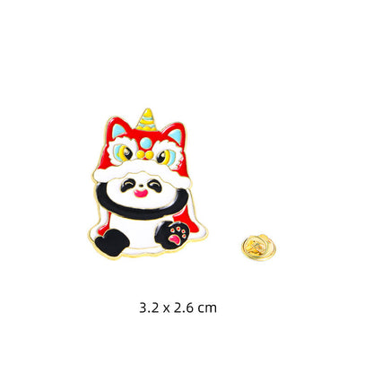Panda Flower Brooch Cute Gift Badge Cartoon Brooches