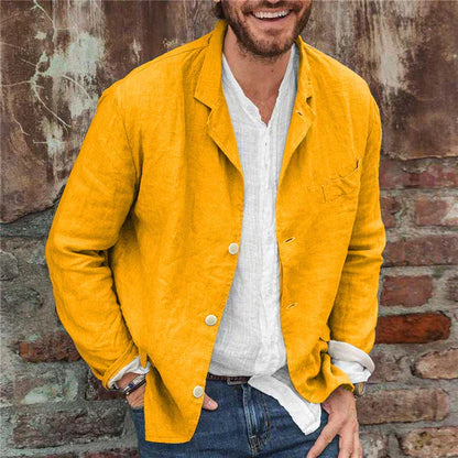 Étienne - Leichte Baumwoll- und Leinenjacke für Herren: Komfort und Herbststil