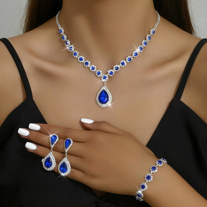 Ensemble de bijoux en strass électroplaqués