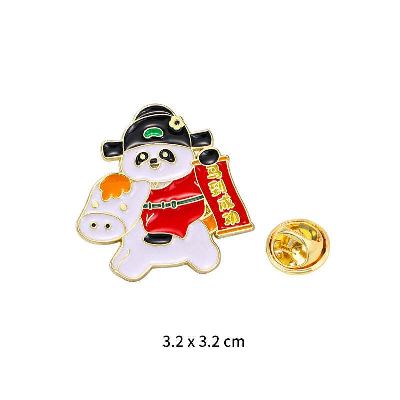 Panda Flower Brooch Cute Gift Badge Cartoon Brooches