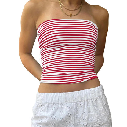 Damen Klassisches Gestreiftes Bustier-Top