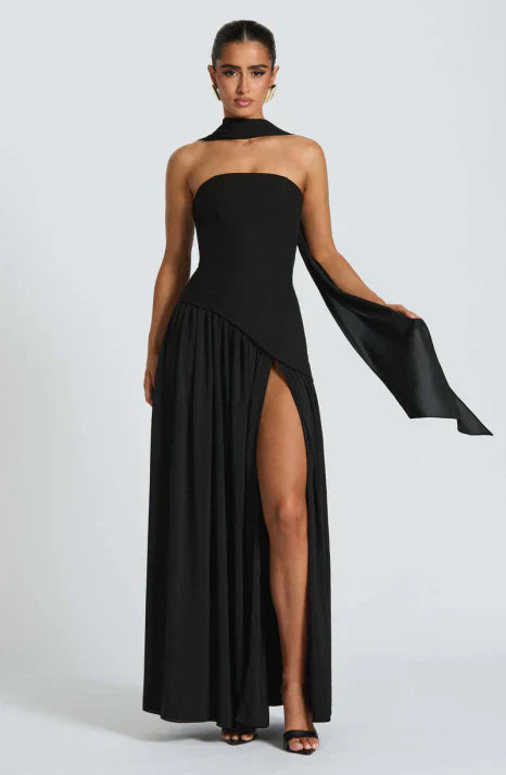 Maxiklänning för kvinnor utan axelband