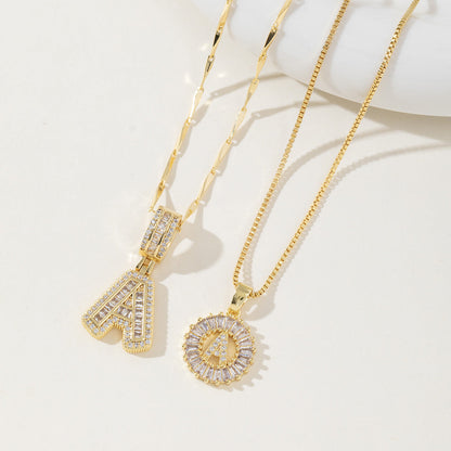 AISHA - Elegant 2-Pack Initial Pendant Necklaces