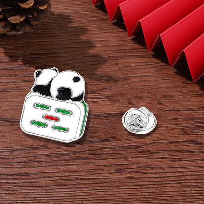 Panda Flower Brooch Cute Gift Badge Cartoon Brooches