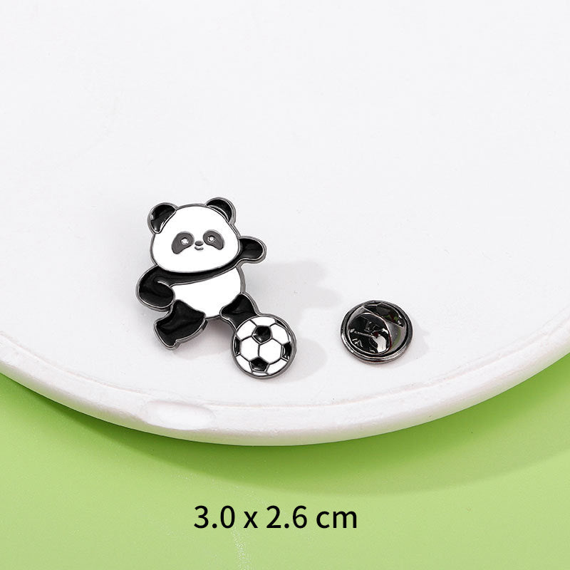 Panda Flower Brooch Cute Gift Badge Cartoon Brooches