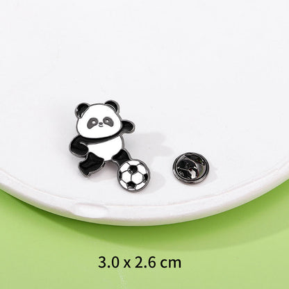 Panda Flower Brooch Cute Gift Badge Cartoon Brooches