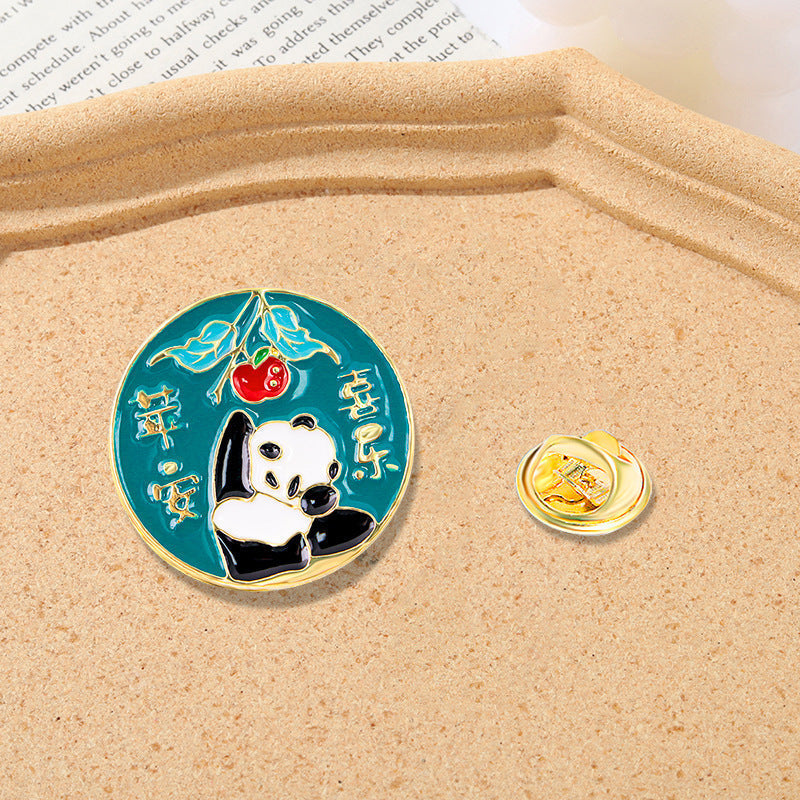 Panda Flower Brooch Cute Gift Badge Cartoon Brooches