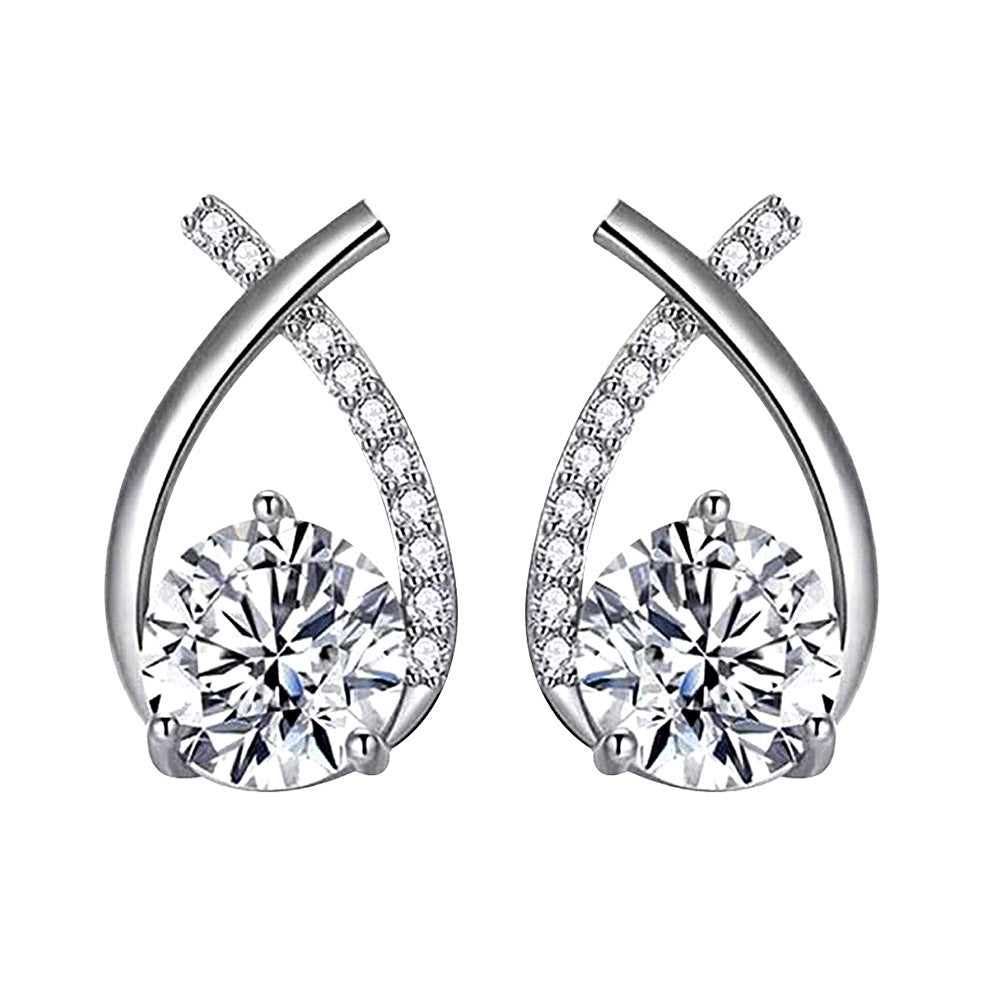 Divifa Arielle Earrings in White Gold-Plated stainless steel