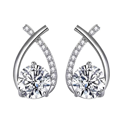 Divifa Arielle Earrings in White Gold-Plated stainless steel
