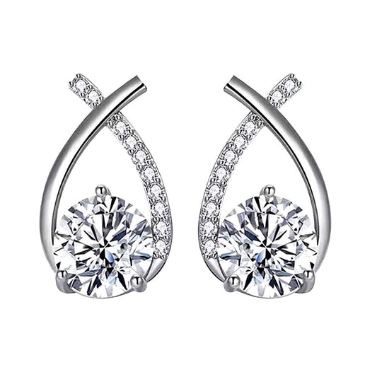 Divifa Arielle Earrings in White Gold-Plated stainless steel