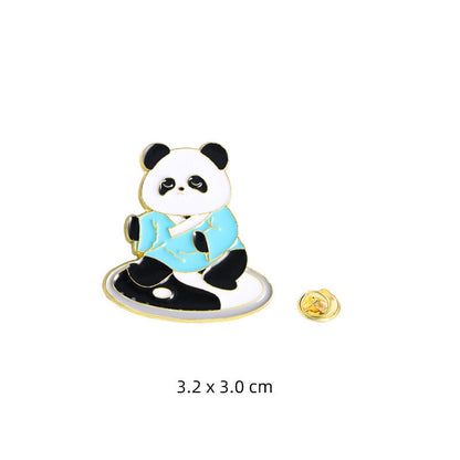 Panda Flower Brooch Cute Gift Badge Cartoon Brooches