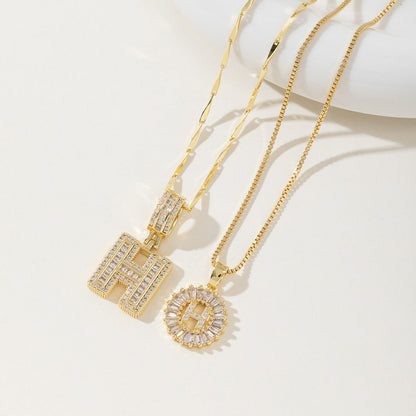 AISHA - Elegant 2-Pack Initial Pendant Necklaces