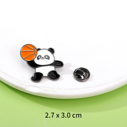 Panda Flower Brooch Cute Gift Badge Cartoon Brooches
