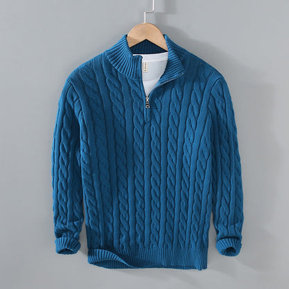 Ajax | Men Half-Zip Pullover z Cable Pattern