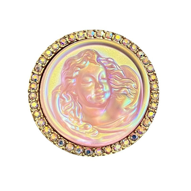 Gold Sweet Glass Angel Opal Brooch Necklaces