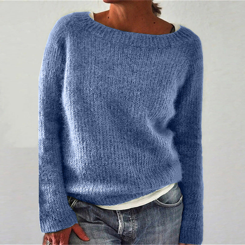 Amelia – Damski sweter z dekoltem w łódkę