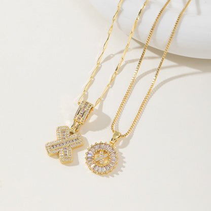 AISHA - Elegant 2-Pack Initial Pendant Necklaces