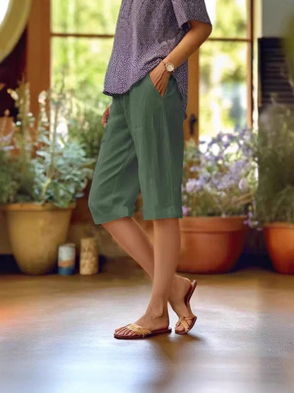 Alicera – Relaxed Pocket Knee Length Pants Women
