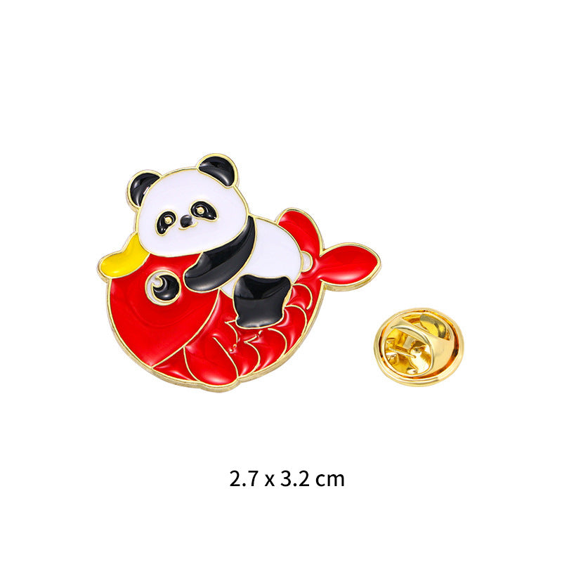 Panda Flower Brooch Cute Gift Badge Cartoon Brooches