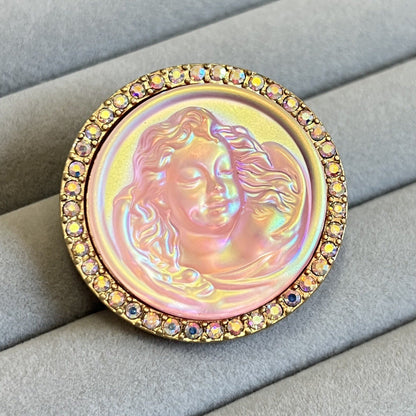 Gold Sweet Glass Angel Opal Brooch Necklaces