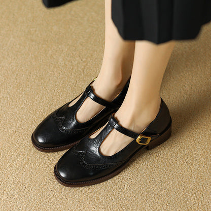 Strivelle | Damskie Buty Mary Jane Vintage na Niskim Słupku