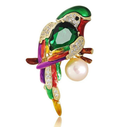 Luxury Fashion Animal Pearl Bird Collar Brooches