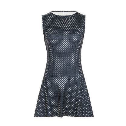 Lucie – Robe mini sans manches à pois avec taille ajustée femme