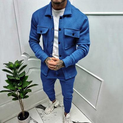 Men’s Suede Shirt Trousers Set 1+1 Free Offer – Casual Luxury Comfortable Breathable Stylish Smart Everyday Outfit Fit