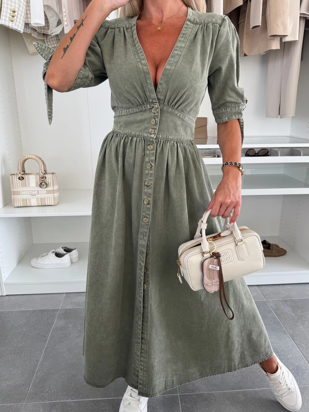 Jacaranda - Button Midi Dress