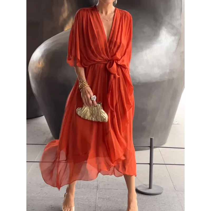 Aurora - Chiffon Wrap Maxi Dress