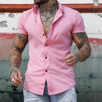 Enzo – Chemise slim fit à manches courtes homme
