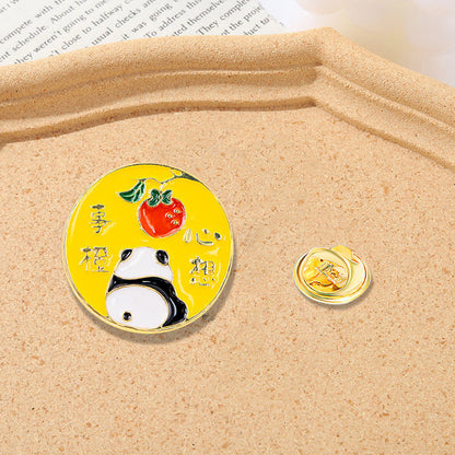 Panda Flower Brooch Cute Gift Badge Cartoon Brooches