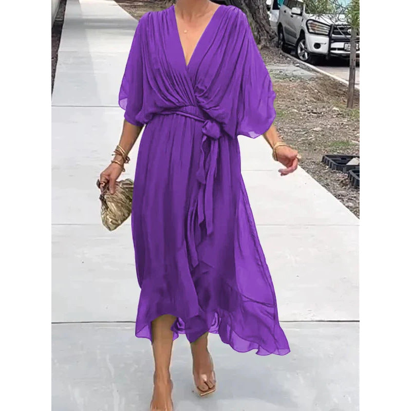 Aurora - Chiffon Wrap Maxi Dress