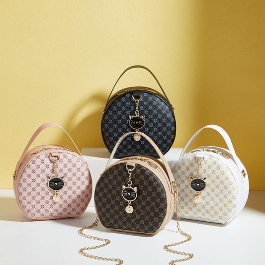 Flower Small Round Bag 2024small Bag Simple Casual Small Bag Foreign Trade Manufacturers Wholesale Printing Foreign Style Bag