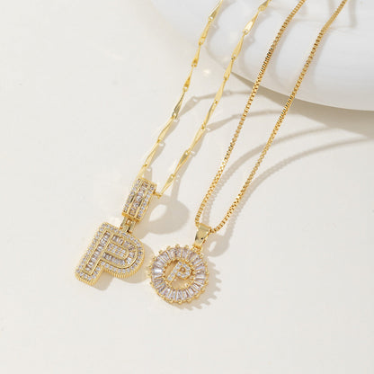 AISHA - Elegant 2-Pack Initial Pendant Necklaces