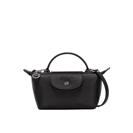 Mini Leather Tote Bag - Black