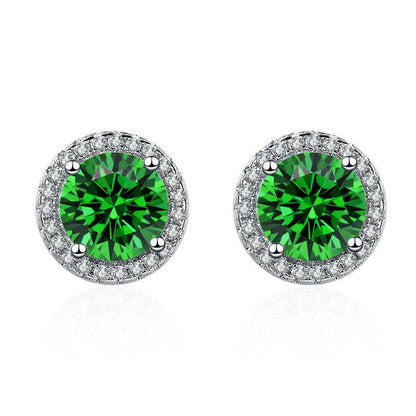 Divifa Lúcia Verdeal Earrings in White Gold-Plated stainless steel