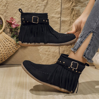 Sierra | Stylish Cowboy Ankle Boots with Side Zip | Women’s Western Ankle Boots